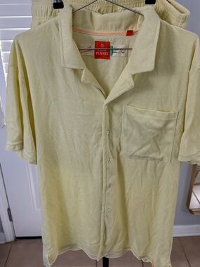 Free Planet Pale Yellow Terry Polo Shirt